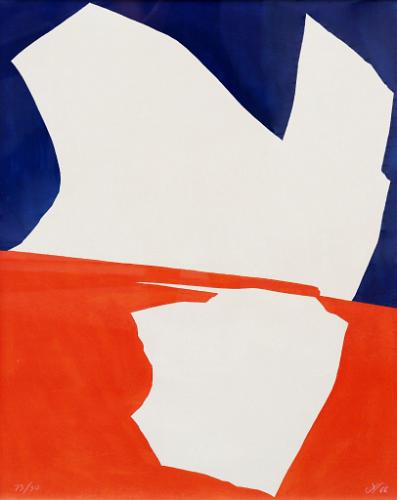 Abstract Blue and Red Composition