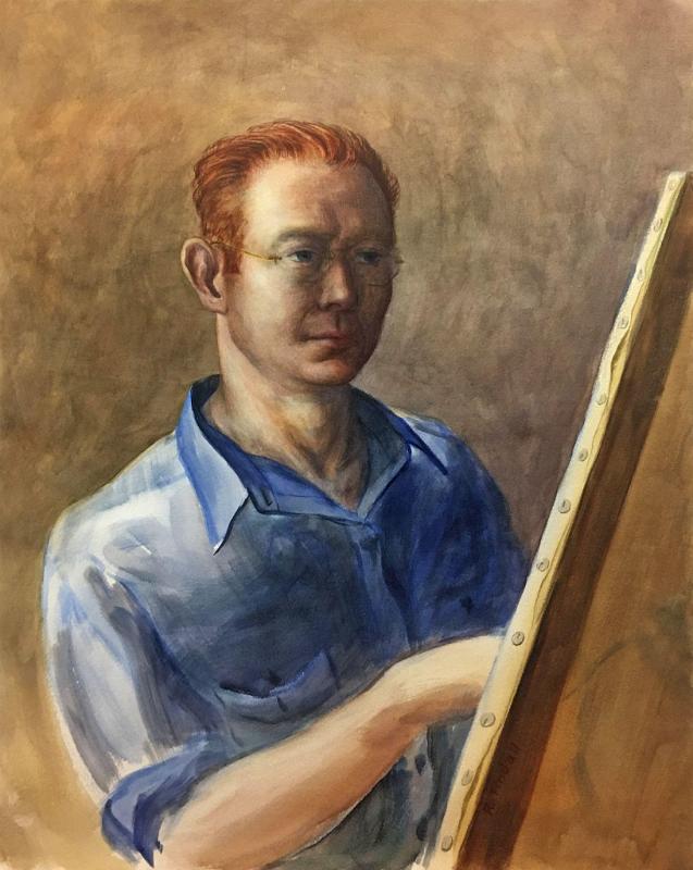 Self Portrait with Easel