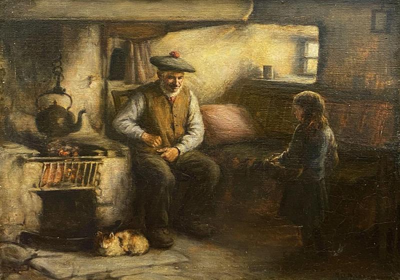 Man and Child with Cat